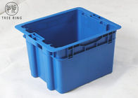 Caixas plásticas do totalizador dos peixes quadrados com produto comestível das tampas azul/cinza de 505 * 410 * 320 milímetros