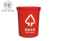 O armazenamento plástico vermelho do alimento da cor 100L Buckets com tampas e punho para o empacotamento de alimento seco