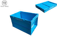 Recipientes de armazenamento plásticos Nestable claros da distribuição com tampa unida 65 litros