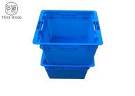 Caixas plásticas do totalizador dos peixes quadrados com produto comestível das tampas azul/cinza de 505 * 410 * 320 milímetros