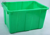Caixas de armazenamento plásticas azuis empilháveis de C614l com tampas/tampa 670 * 490 * 390 milímetros