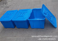 Caixas de armazenamento plásticas azuis empilháveis de C614l com tampas/tampa 670 * 490 * 390 milímetros