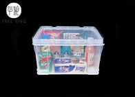 Escaninhos de armazenamento plásticos empilháveis do produto comestível, caixa da caixa plástica de 60 litros