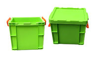 Euro quadrado verde que empilha recipientes com travamento de tampas para o armazenamento Turbocharged