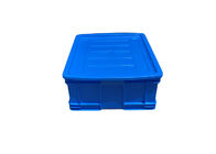 Euro do HDPE que empilha recipientes retos da parede da cor azul dos recipientes com tampas 500*380*180mm