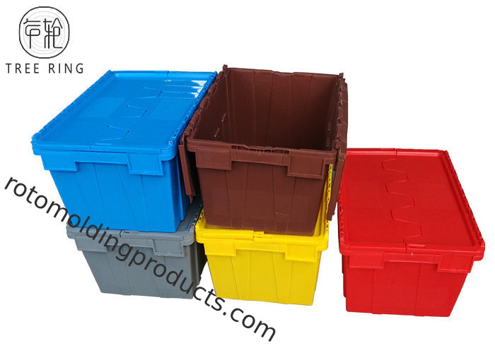 Caixa plástica não dobrável colorida com tampas unidas, X.400 plástico empilhável X dos escaninhos de armazenamento 600 320 milímetros