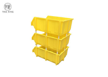 Barris plásticos do banco do conjunto, caixas de armazenamento empilháveis para o shelving do armazém